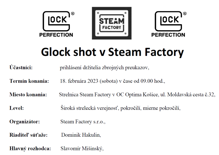 GLOCK SHOT v STEAM FACTORY v OC OPTIMA Košice