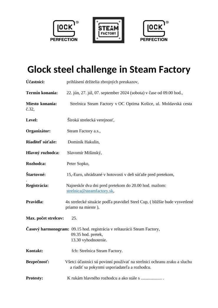 GLOCK steel challenge in Steam Factory